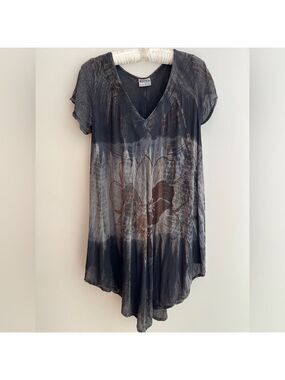 SHORELINE Bathing Suit Coverup Semi Sheer Popover Style Lightweight Neutral Tone